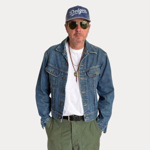 Vintage 70s Lee Union Made Denim Jacket | 2 Pockets | Made in USA | Size 46US / 56EU | Classic Blue Jean Workwear | AJ357 Studio