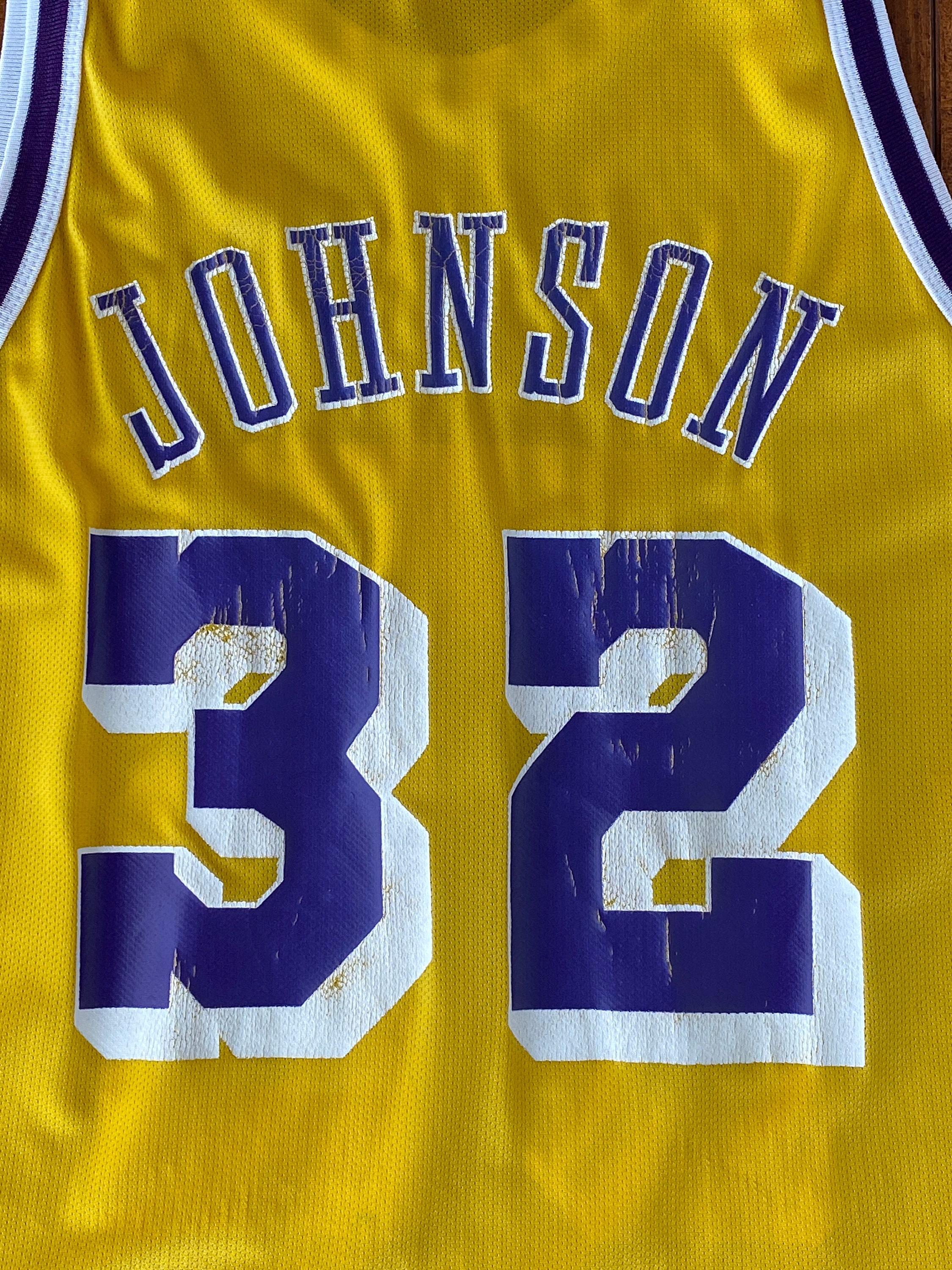LAKERS 32番 Champion タンクトップ サイズ48 Vintage 90s Lakers Champion Jersey Size 48 - Magic Johnson