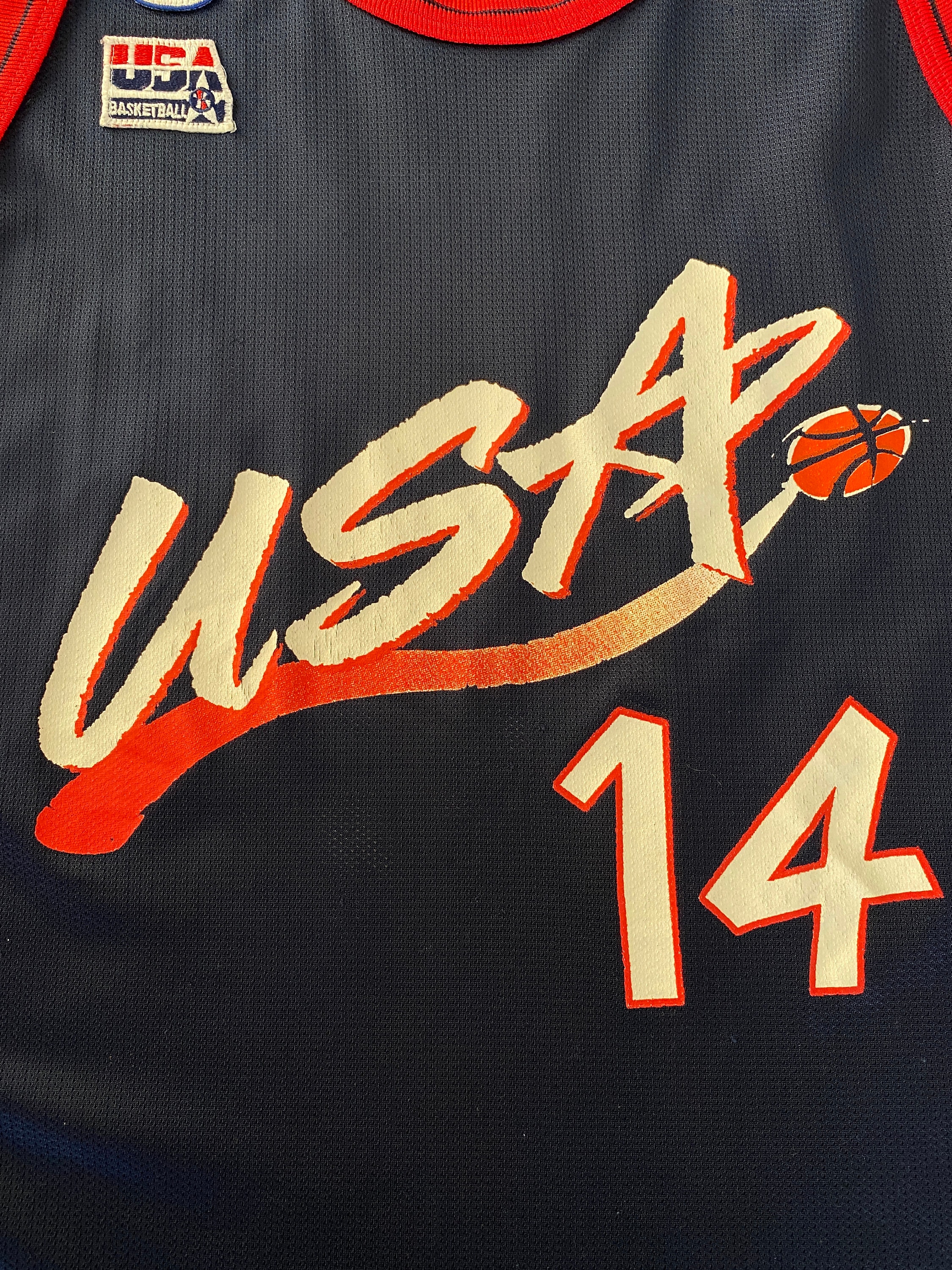 45JORDAN & USA 14 ROBINSON ユニフォーム　値下げ Vintage David Robinson #14 USA Dream Team NBA Jersey Champion Made