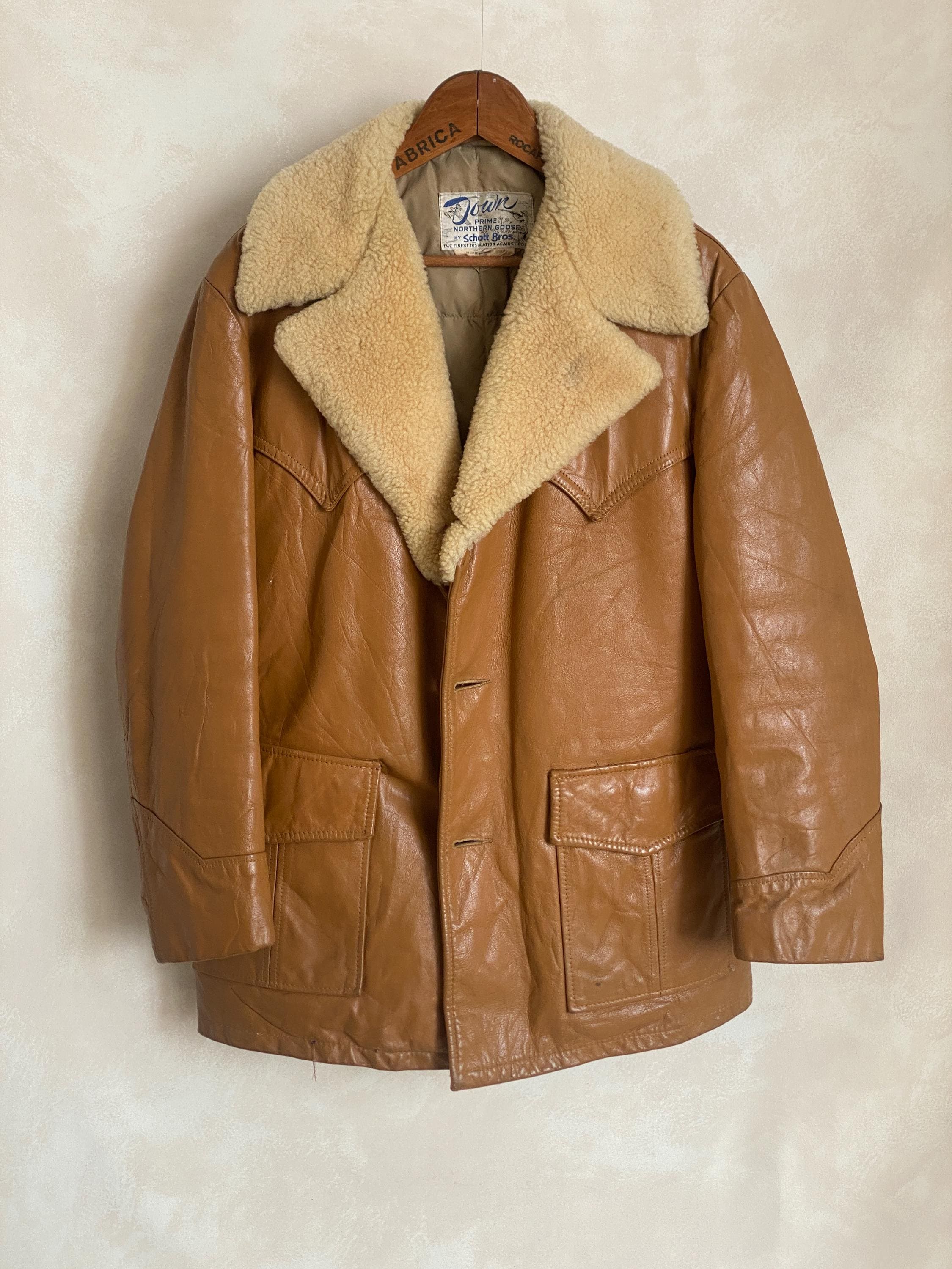 Vintage Schott Bros Leather Jacket – Made in USA – Size 44US
