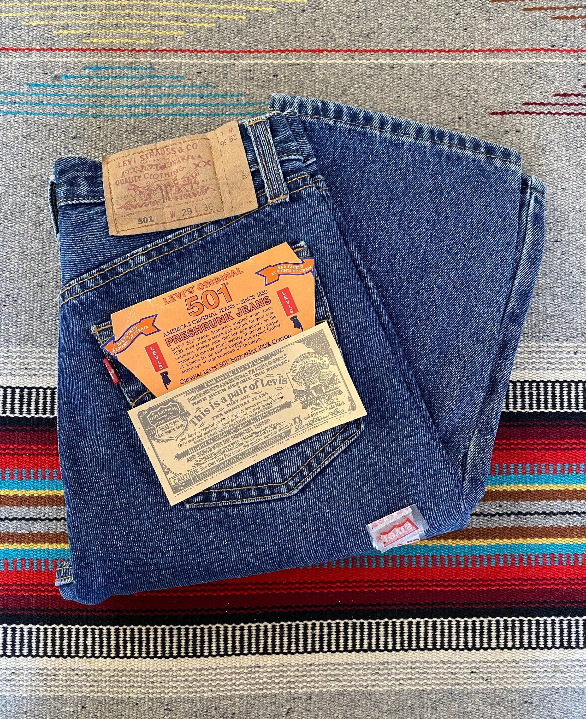 LVC Levi’s Vintage Clothing 1976 501 Raw Selvedge Slim Fit Denim Jeans  29X32 USA