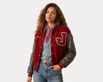Butwin / Red Black Wool Leather Varsity Letterman / Annandale High