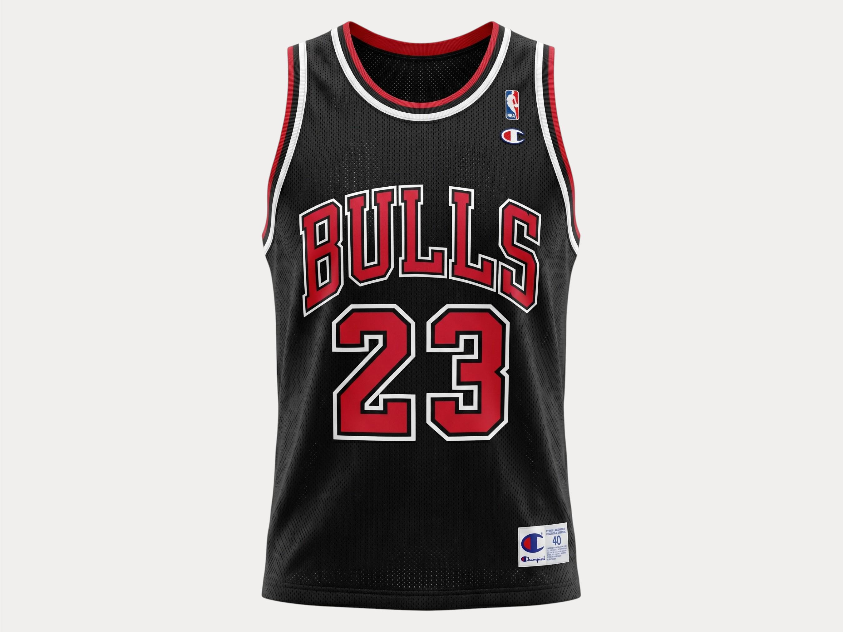 Champion Chicago Bulls #23 Jordan Jersey Size 40 Black Mesh