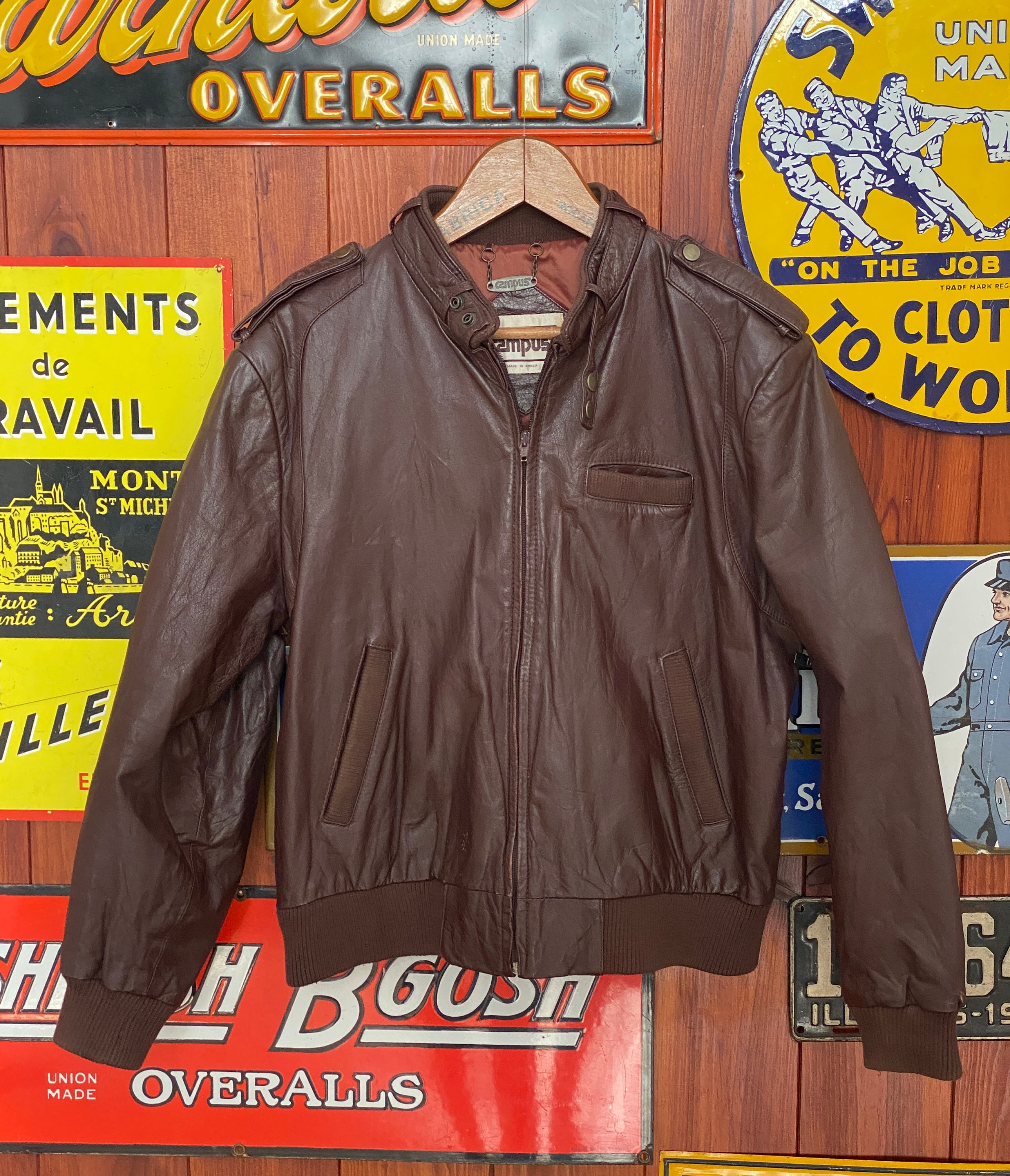 42US /52EU Vintage 80s Leather Jacket Jacket Made by Campus - Etsy