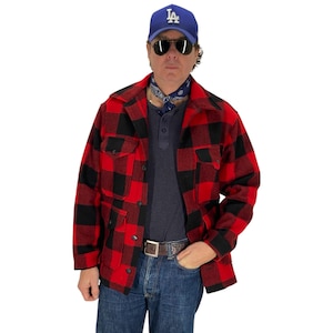 Size Medium- Vintage 60s Pendleton Buffalo Plaid Wool Jacket