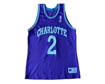 Charlotte Hornets Vintage 90s Larry Johnson Champion Basketball