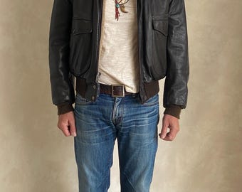 Size 42. Vintage Cooper Leather Bomber Flight Jacket Made in Size 42. Vintage Cooper Leather Bomber Flight Jacket Made in