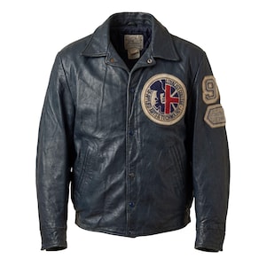 Loyalist College / Navy Leder Varsity Jacke / Apollo Canada Class of 90 / Größe 42US 52EU