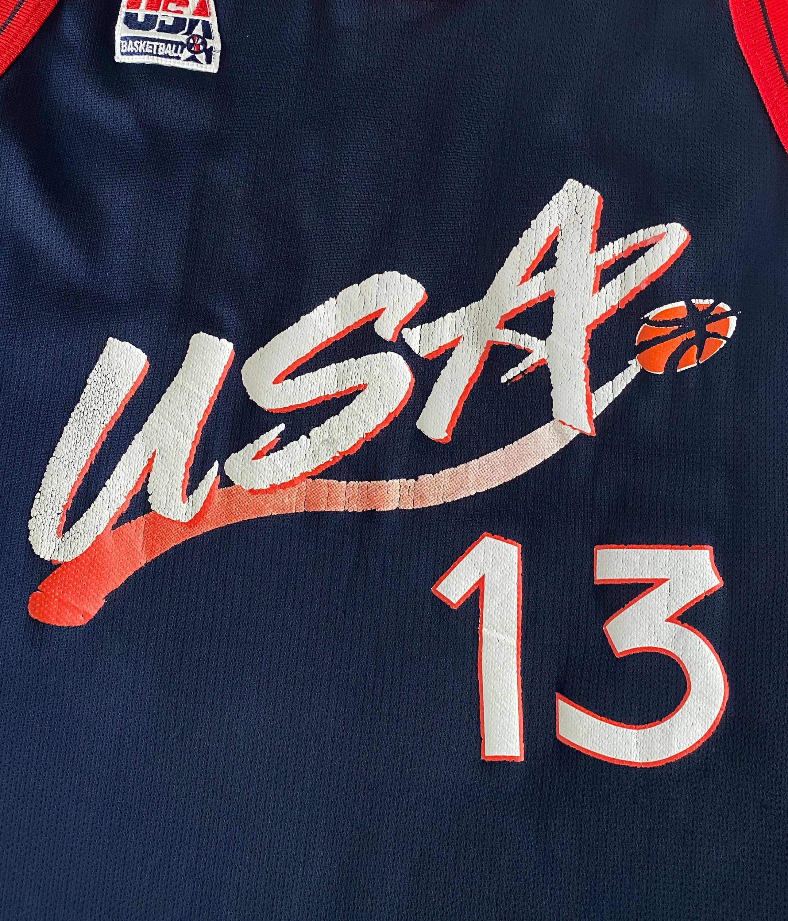 Shaq O'Neal #13 USA Dream Team Navy Basketball Jersey XL