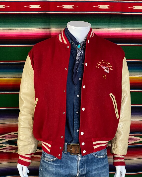 90s vintage Cavaliers varsity letterman leather sl