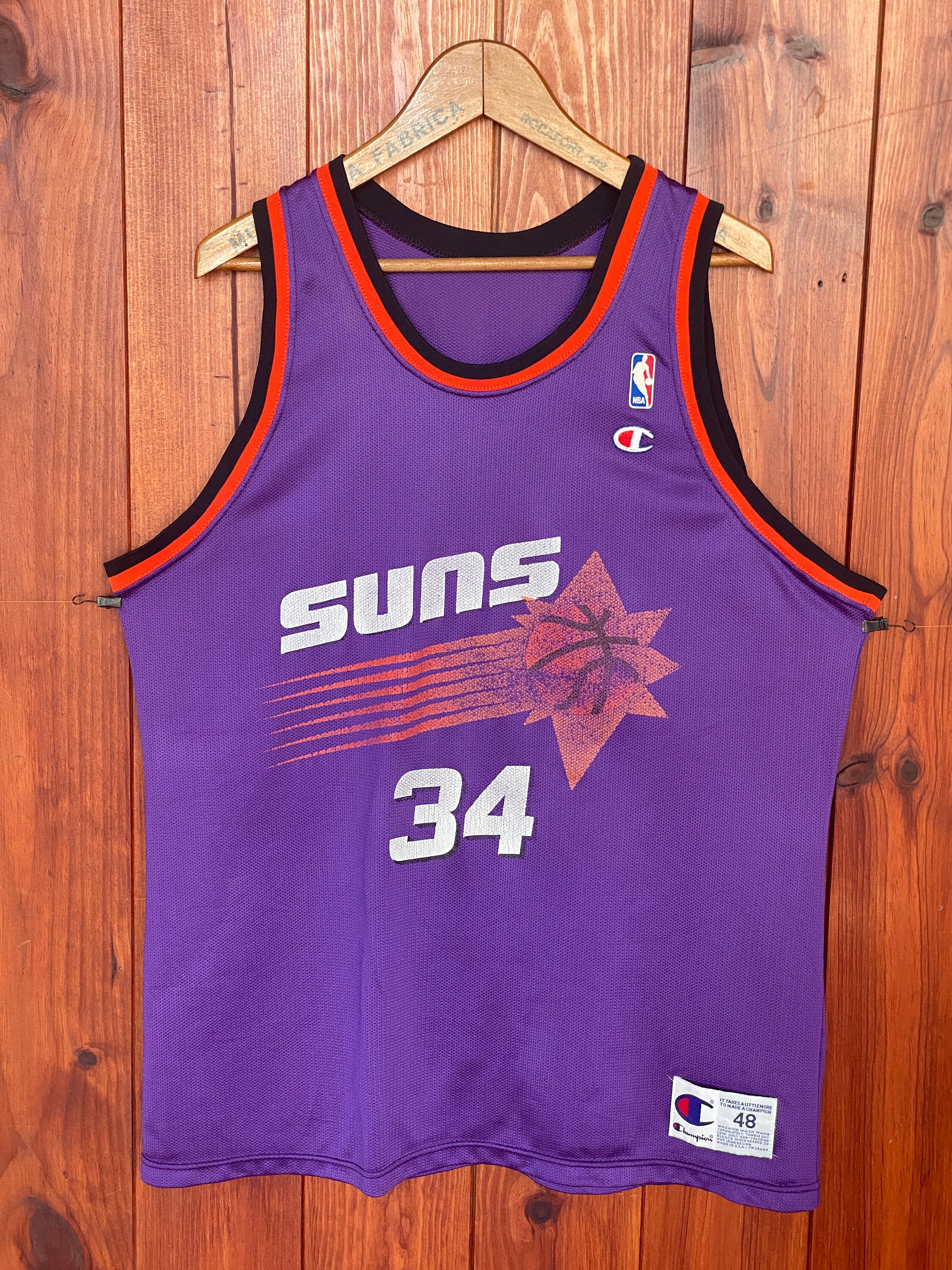 Vintage 90s Champion Phoenix Suns #34 Charles Barkley NBA Jersey