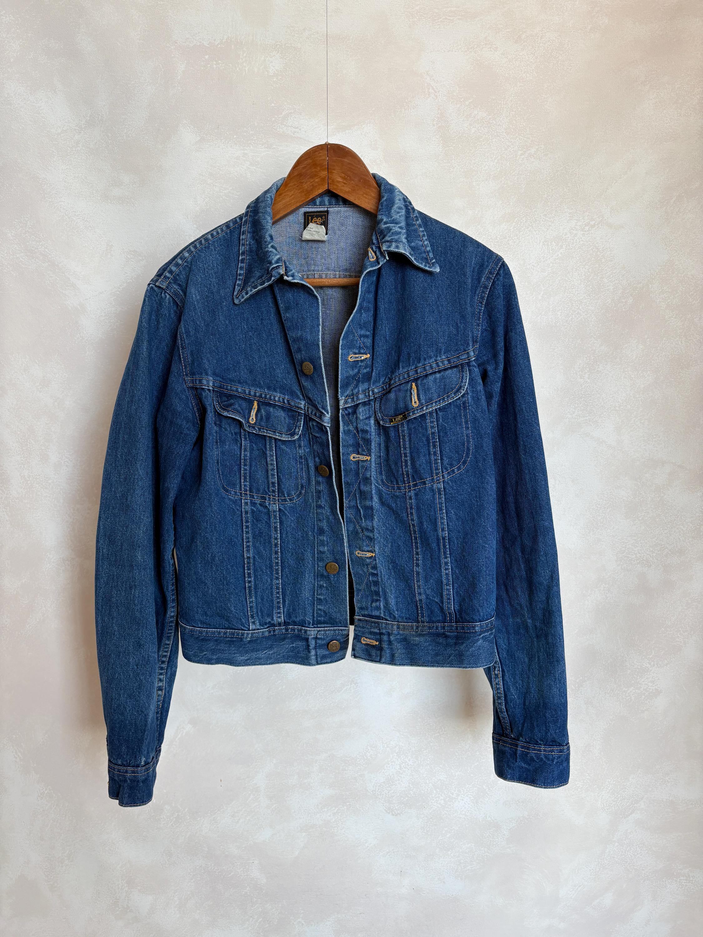 Vintage 1980s Lee Denim Jacket – 2 Chest Pockets – Made in USA