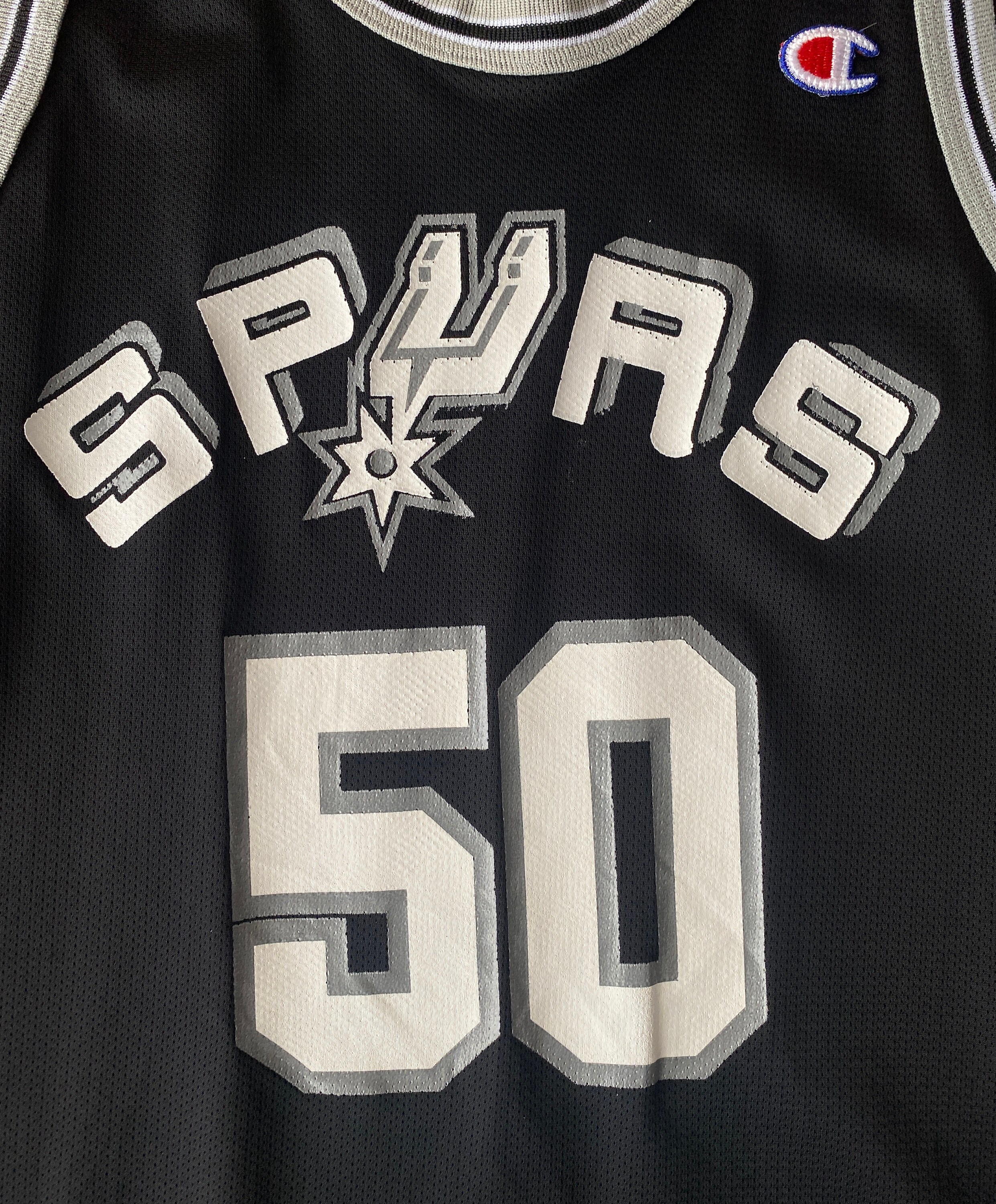 Vintage NBA Champion Spurs #50 David Robinson Black Jersey Adult Medium