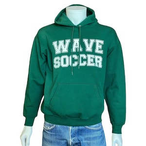Wave soccer vintage 90s hooded sweatshirt made by Hanes size: M