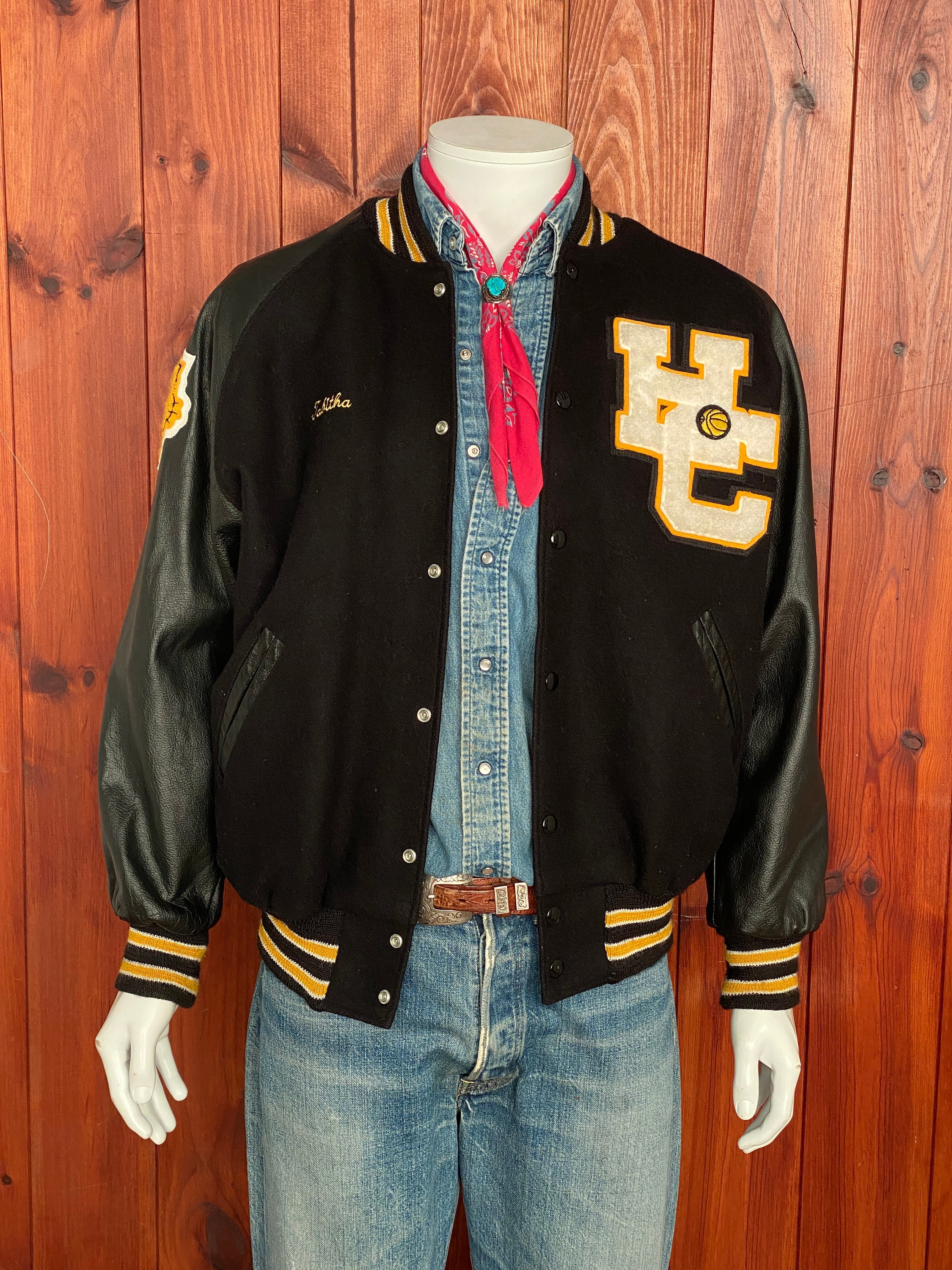 Vintage Ladies Lettermans Varsity Jacket-with Vintage Patches 