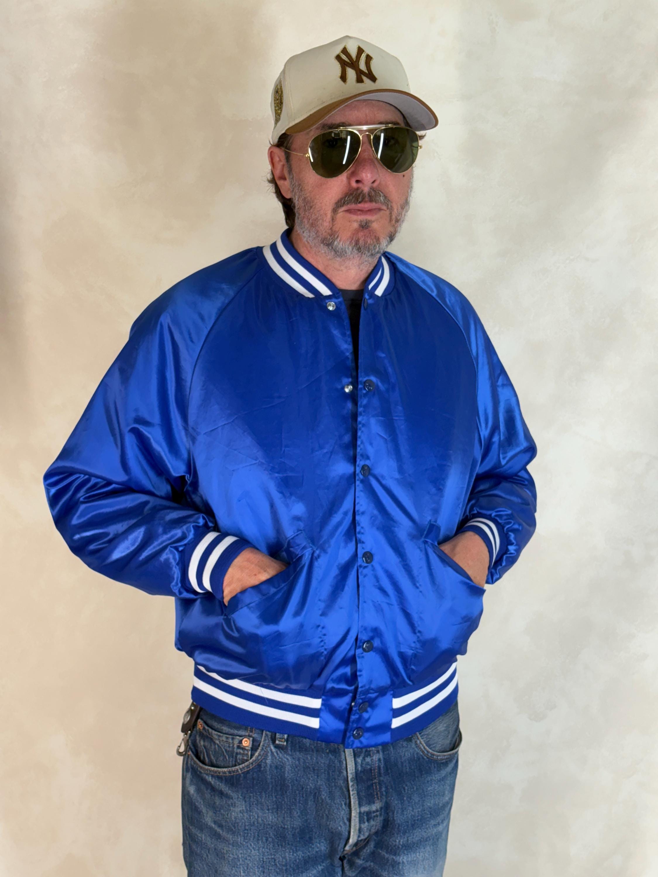 Vintage 80s Bluejays Booster Club Satin Jacket – King Louie Bomber