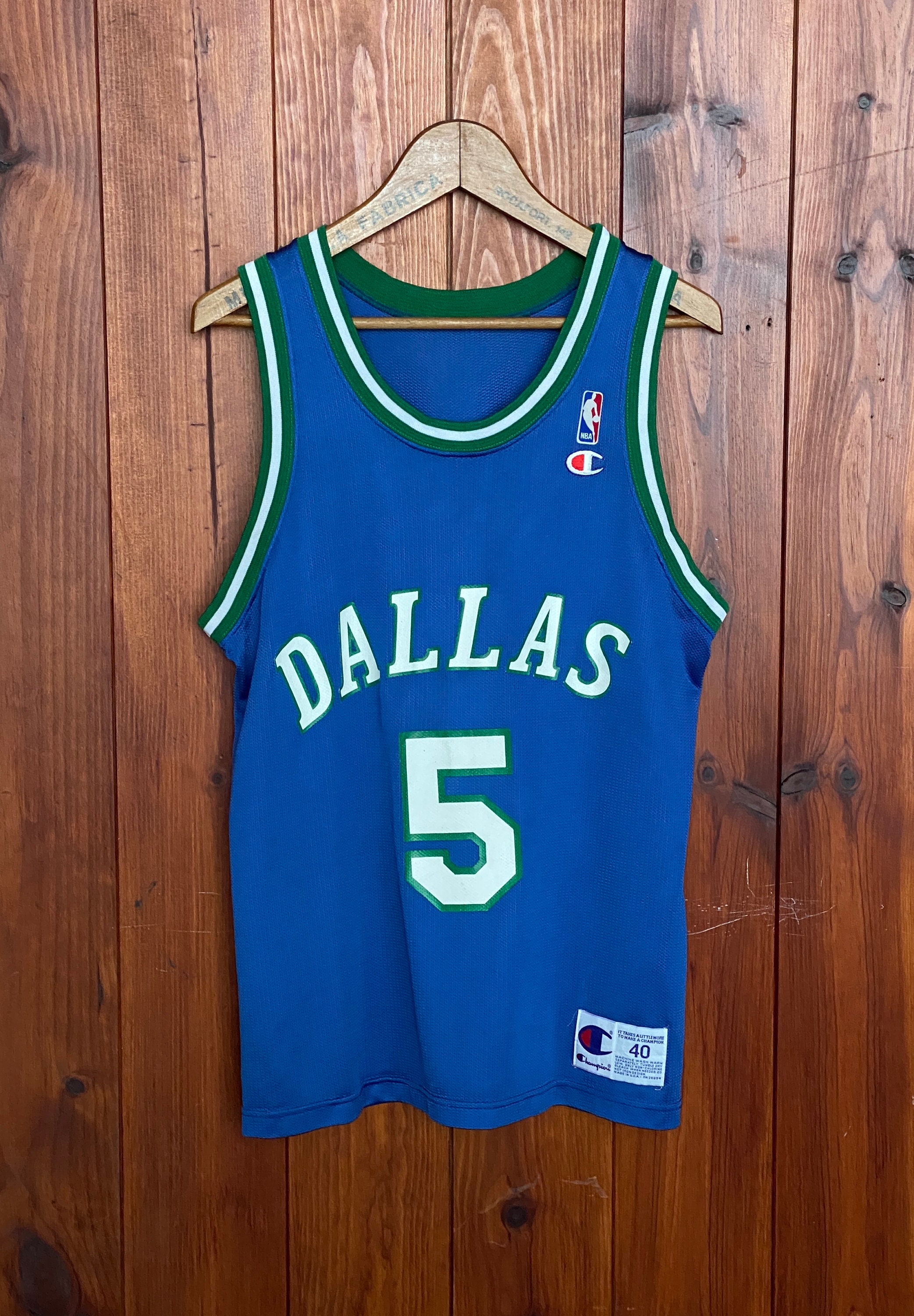 Size 40. VTG 90s NBA Champion Dallas #5 Kidd Jersey Made in