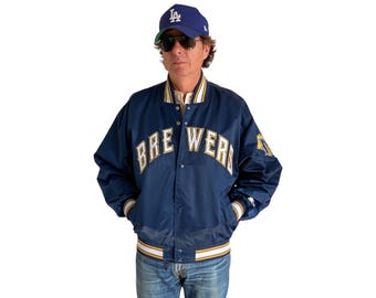 マジェスティック ミルウォーキー・ブルワーズ サテンジャケット/MLB/メンズ マジェスティック ミルウォーキー・ブルワーズ サテンジャケット/MLB