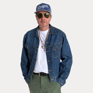 Vintage 70s Lee Union Made Denim Jacket | 2 Pockets | Made in USA | Size 46US / 56EU | Classic Blue Jean Workwear | AJ357 Studio