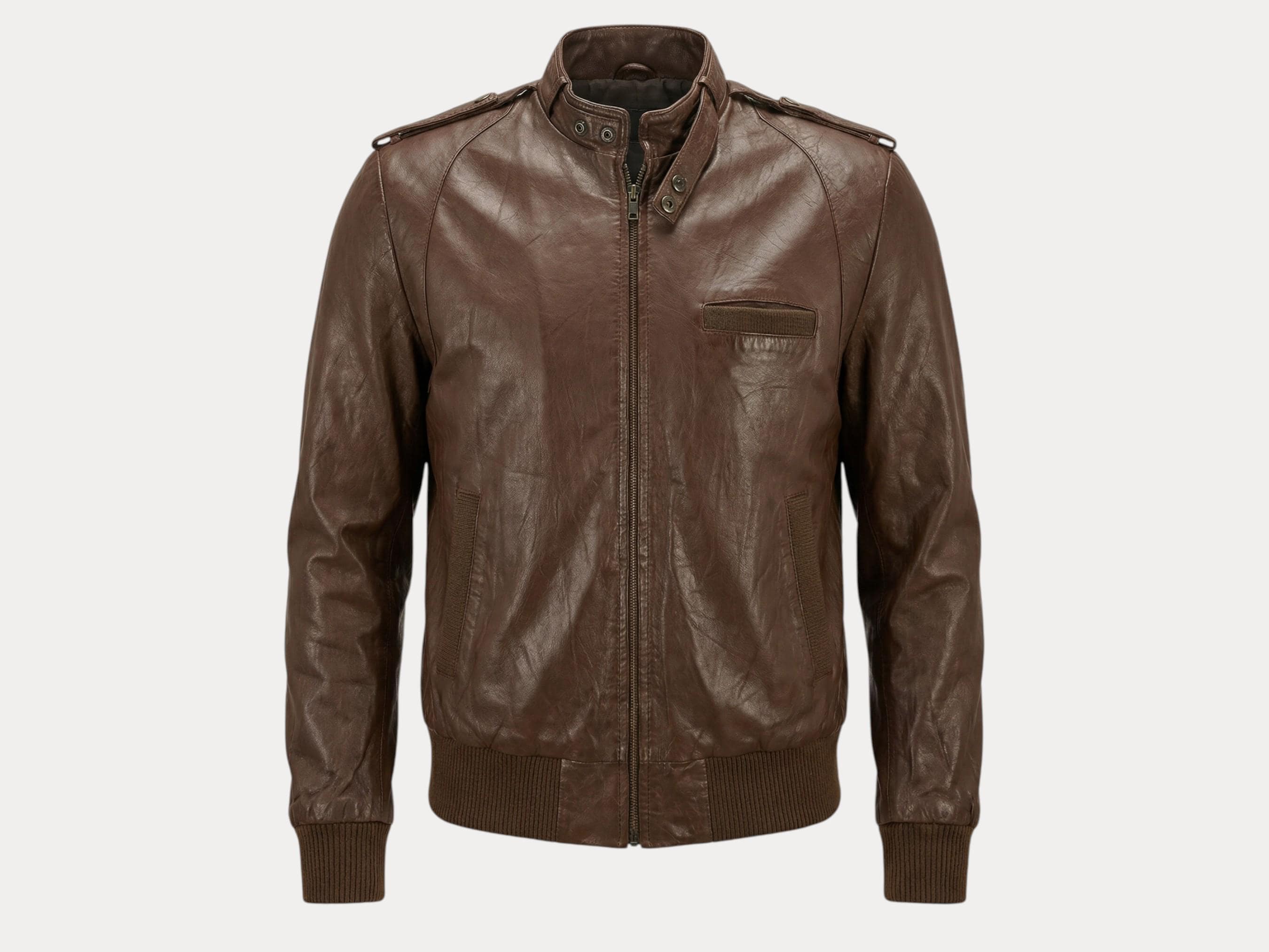 Vintage 80s Leather Jacket – Classic Bomber Style Made in USA
