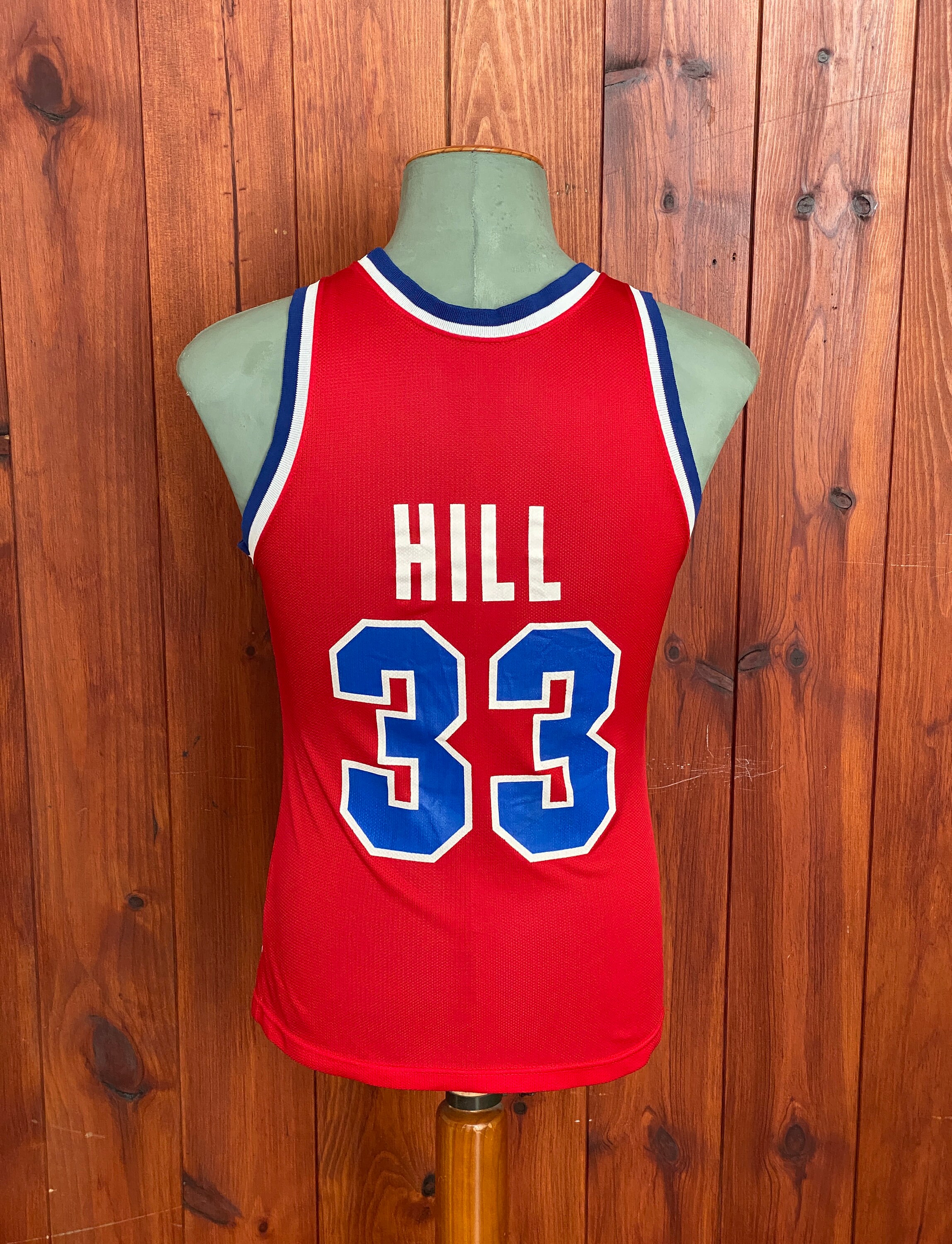 Detroit Pistons Hill #33 NBA Basketball Jersey Top Vintage