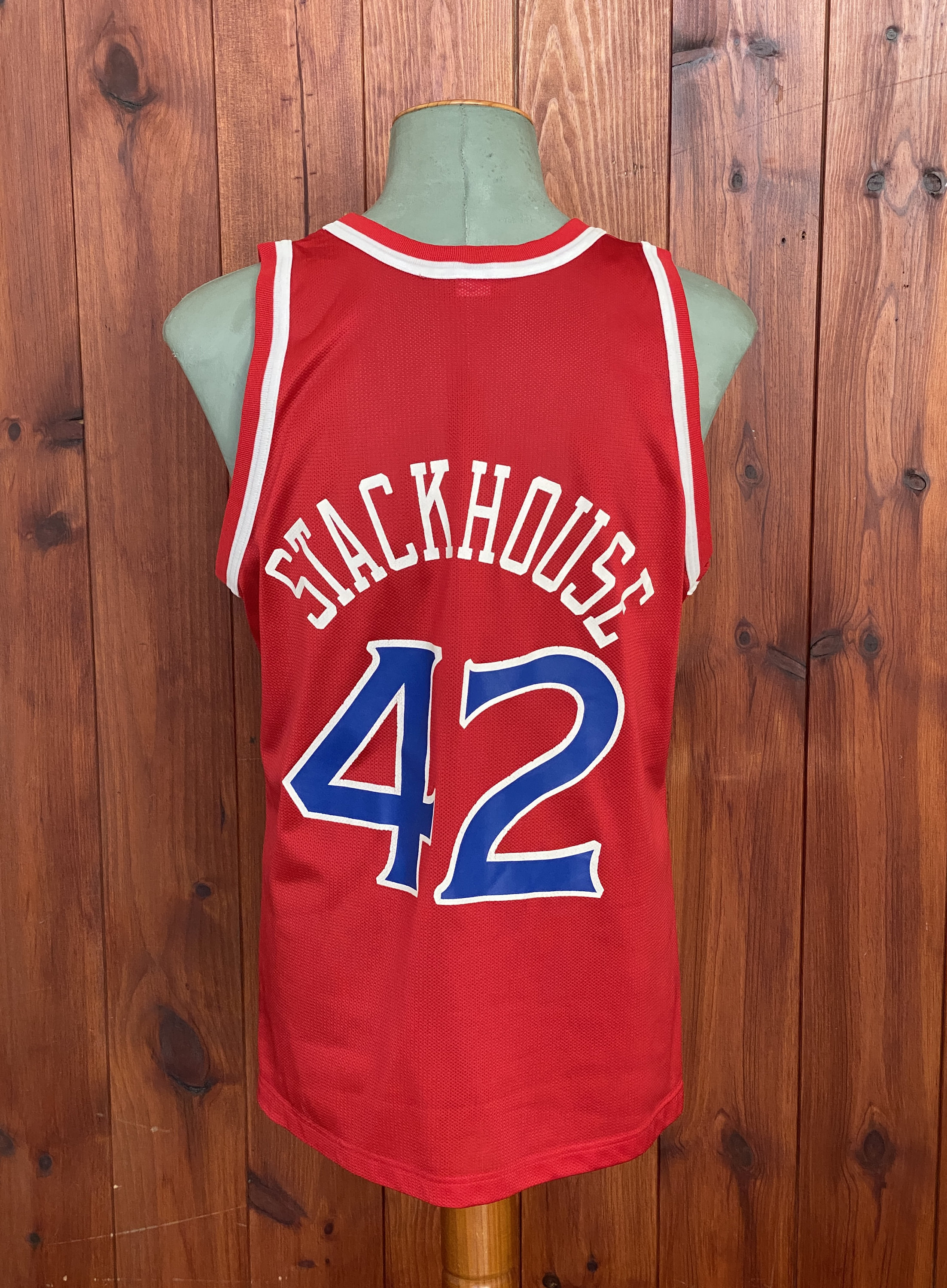90s チャンピオン　SIXERS STACKHOUSE ユニフォーム　42 Size 44. 90s Vintage Sixers #42 Stackhouse NBA Jersey Made