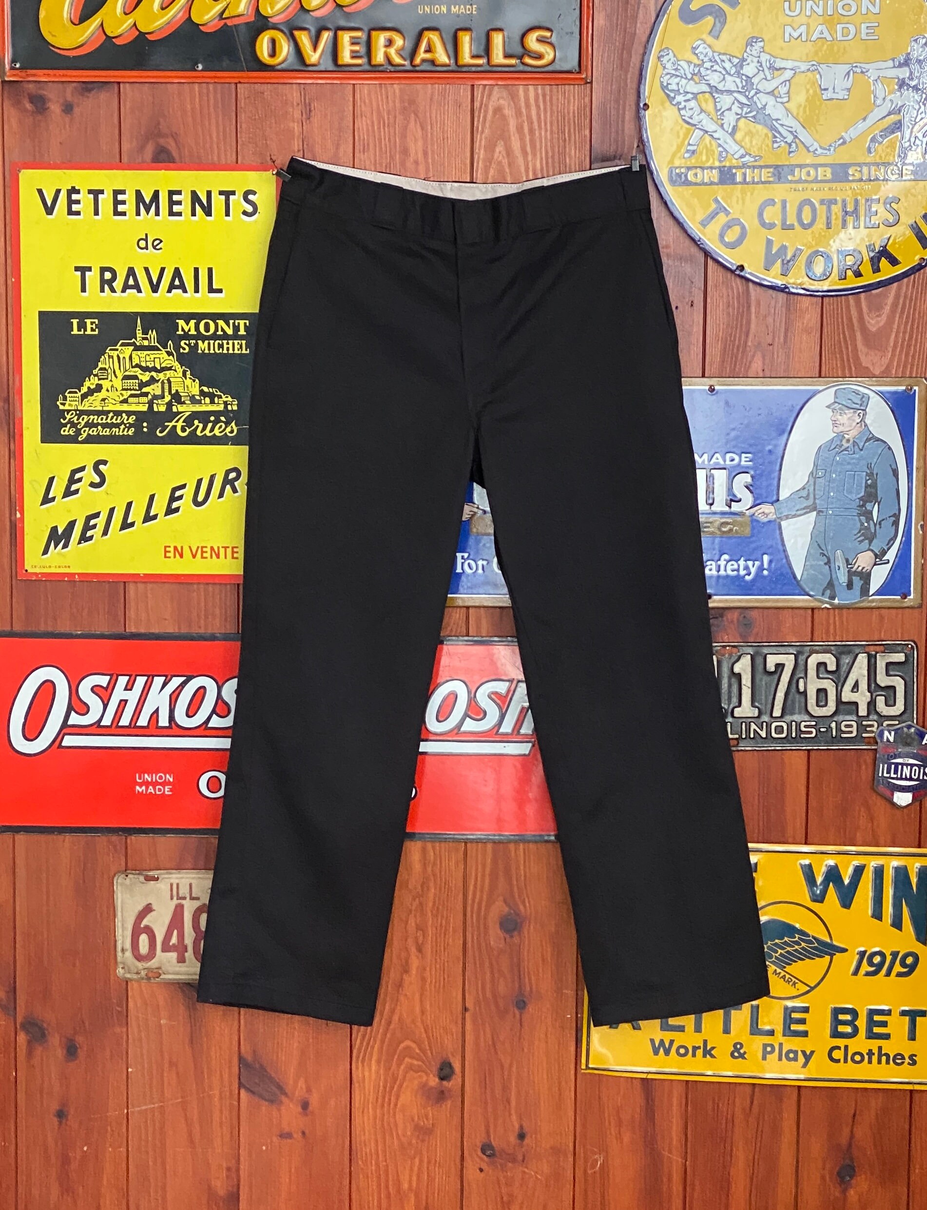 Vintage Dickies 874 Work Pants Black Made USA Classic Workwear