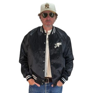 Size XL .Vintage 80s Satin Jacket – Made in USA