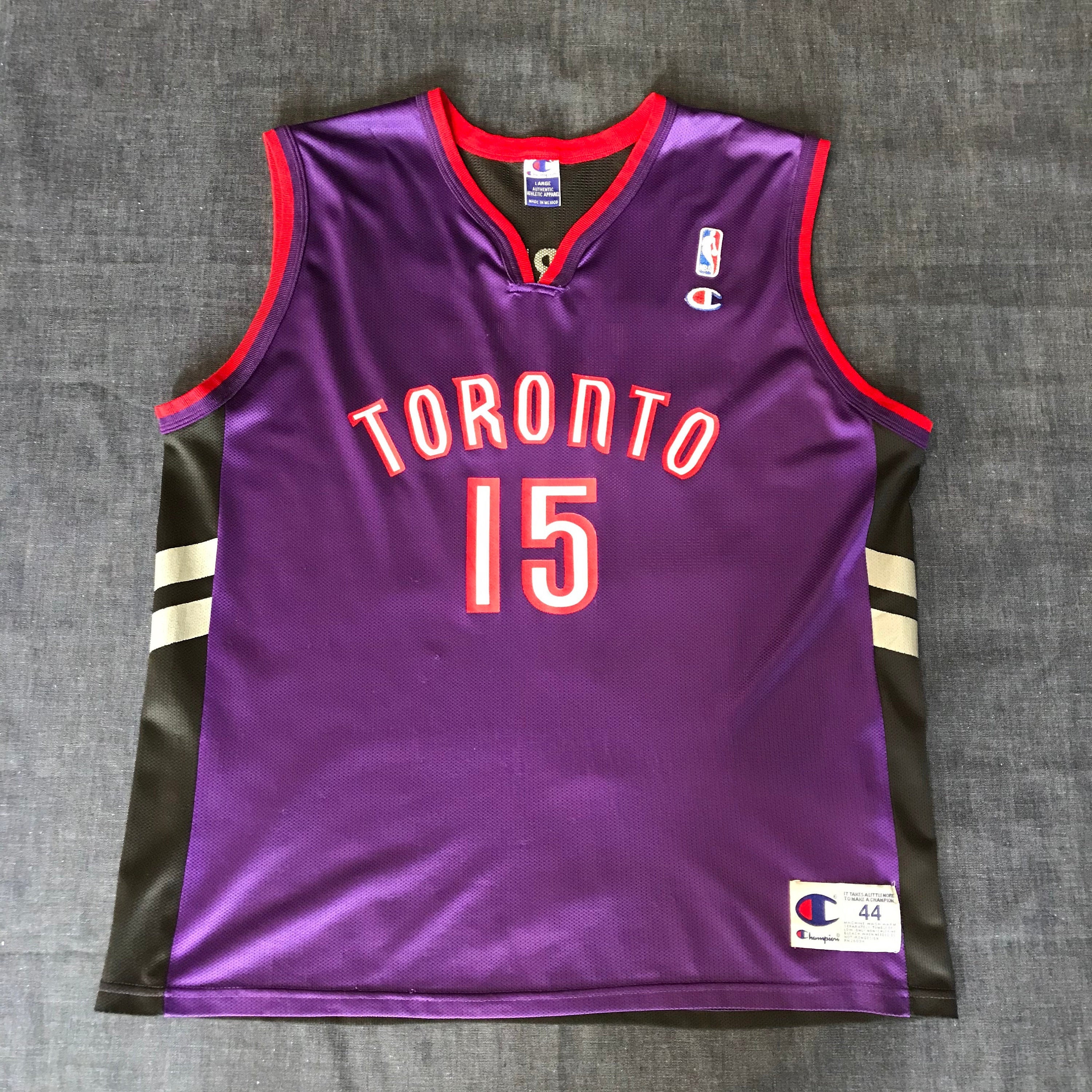 vtg VINCE CARTER #15 Toronto Raptors JERSEY sz 44 & 48 nba 90s/00s  purple black
