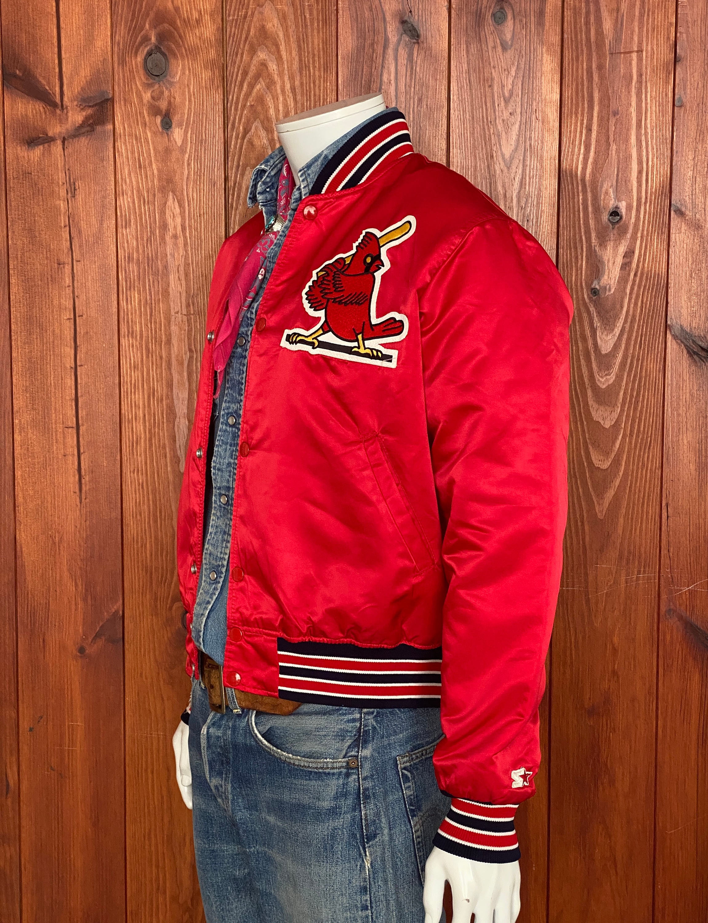 Vintage Starter Coat St Louis Cardinals MLB Adult Medium Embroidered Red  Quilted