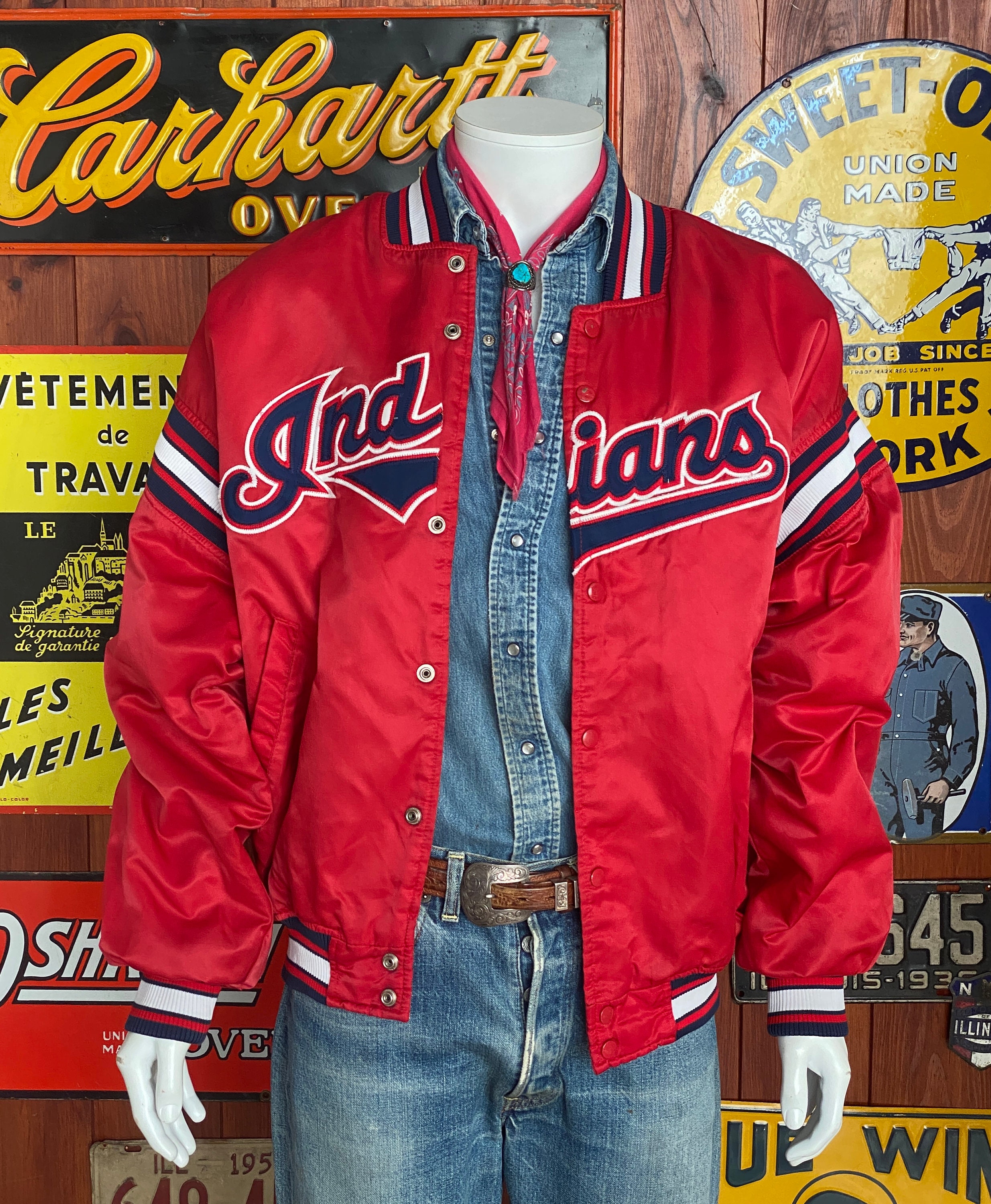 XL. Vintage 90S Indians Starter Jacket - Etsy XL. Vintage 90S Indians Starter Jacket - Etsy