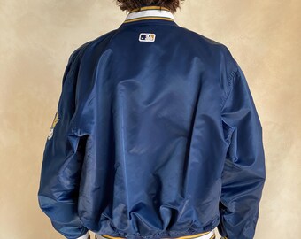 Vintage 1990s Milwaukee Brewers Blue Nylon Jacket by Starter