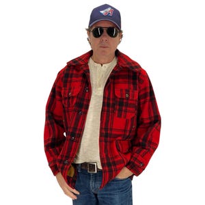Size 42 US (52EU) 50s Woolrich hunting plaid wool jacket Made in USA