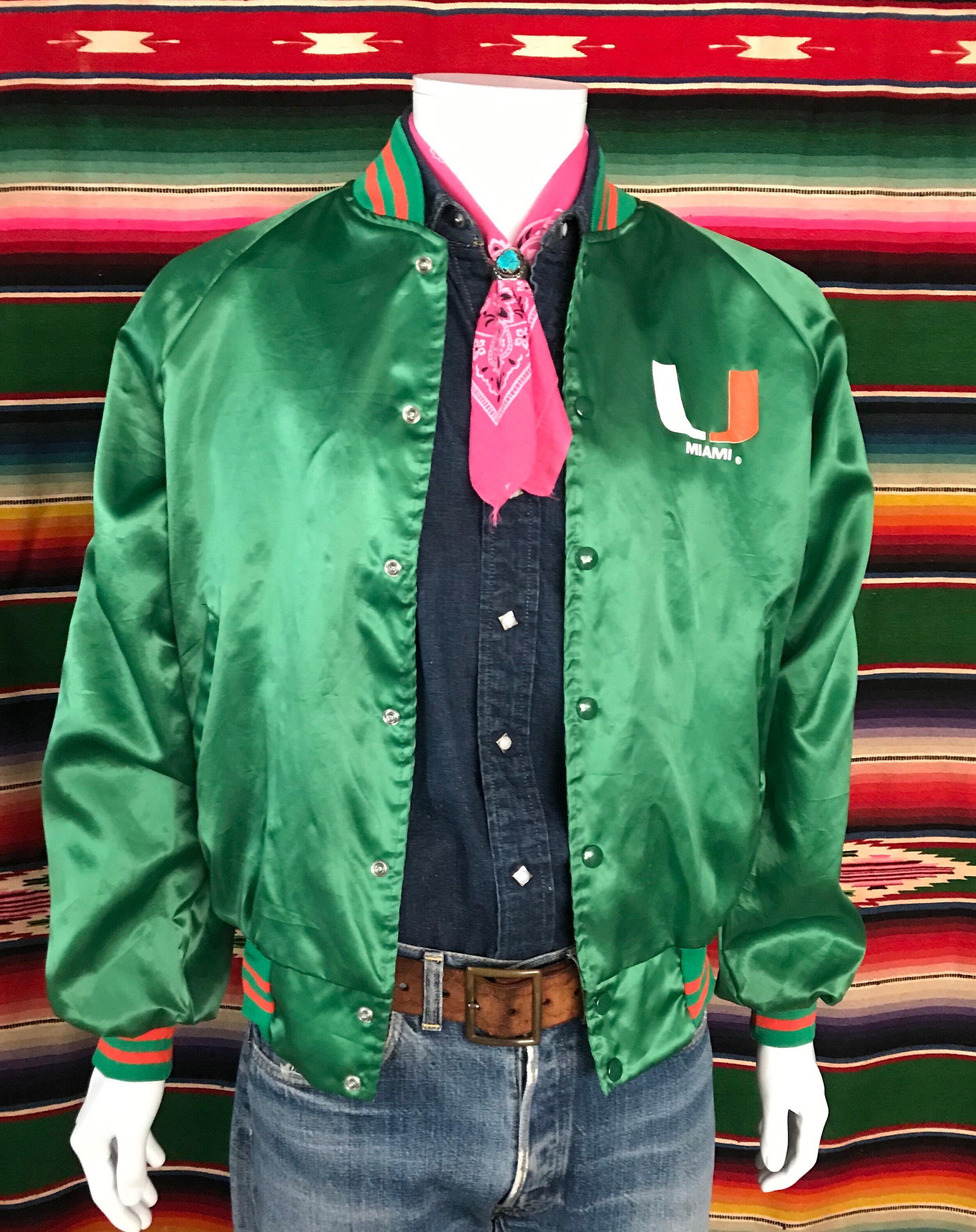 green satin baseball jacket