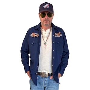 Maat M. Authentiek vintage jaren 80 geborduurd westernshirt —