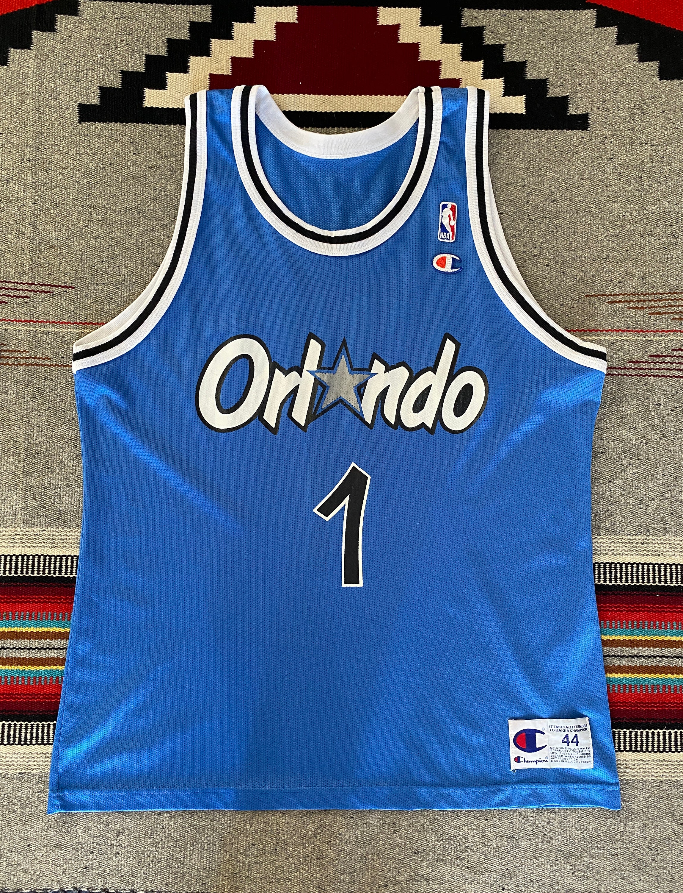 Size 44. #1 Hardaway Orlando 90s Champion NBA Jersey Made in