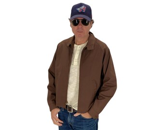 Talla 42 EE. UU./52 UE Chaqueta vintage de algodón con cremallera de los años 60 Fabricada en EE. UU.