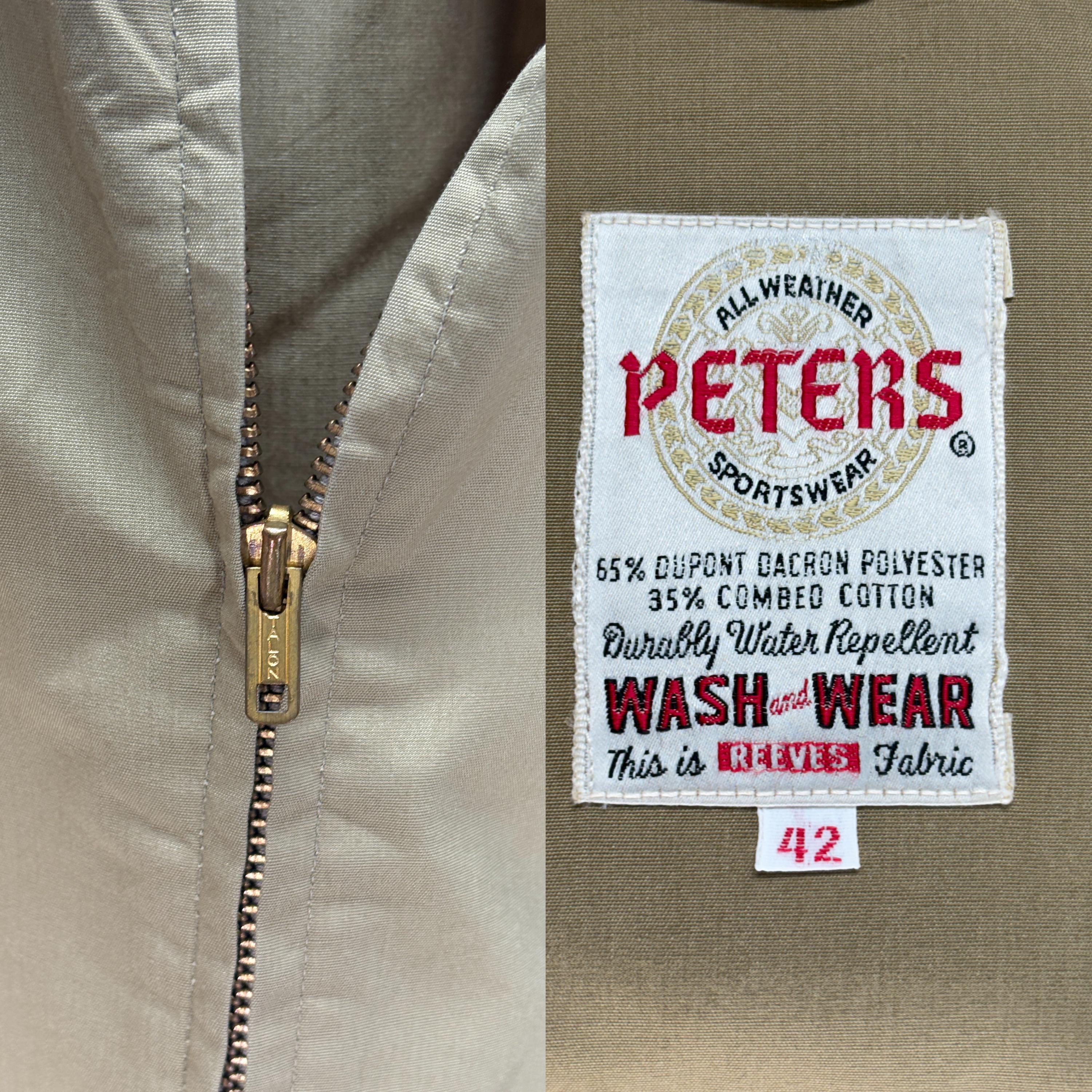 Vintage 60s Peters Jacket USA Made Harrington Jacket Talon Zip 