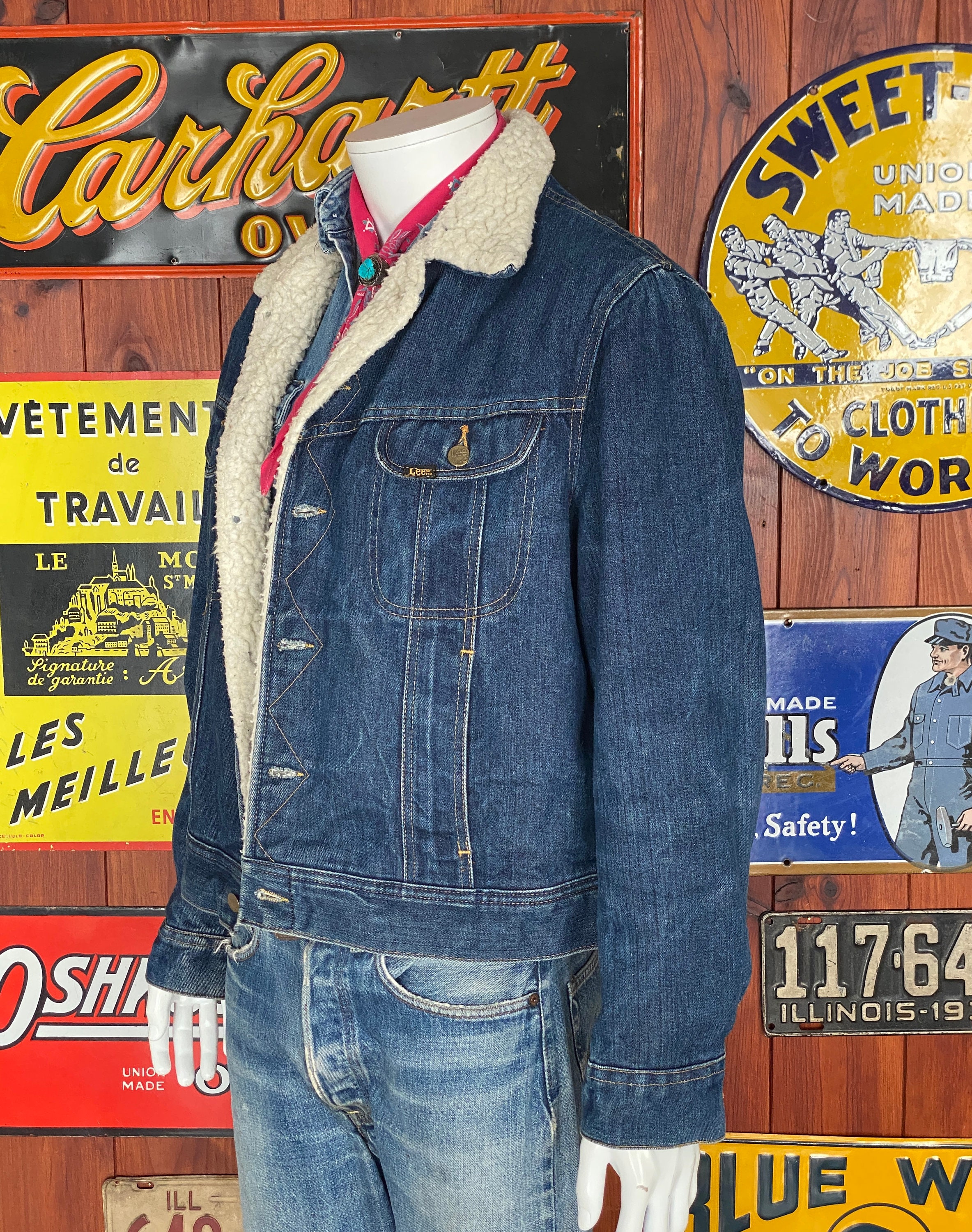 Size 46 USA. Vintage Lee Storm Rider Sherpa Fleece Jacket Made - Etsy