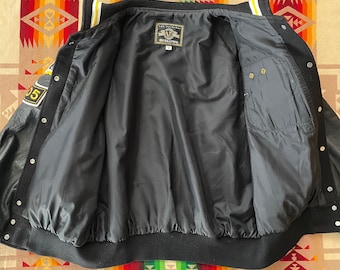 Veste Homme Holloway Dorée Noire Style Collégiale Universitaire Cuir - Taille XL