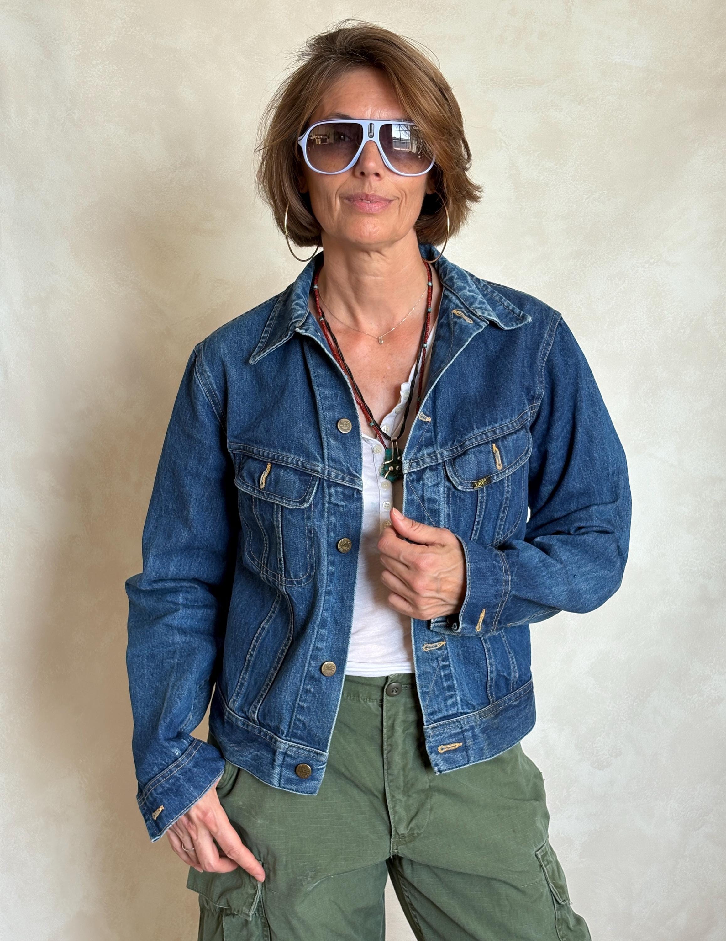 Vintage 1980s Lee Denim Jacket – 2 Chest Pockets – Made in USA