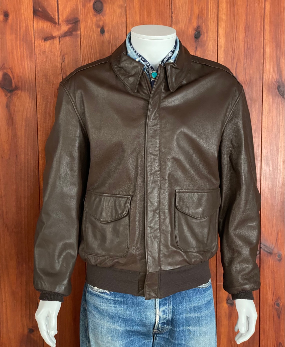 Vintage Cooper A2 flight leather jacket Made In USA. Size 40 Etsy