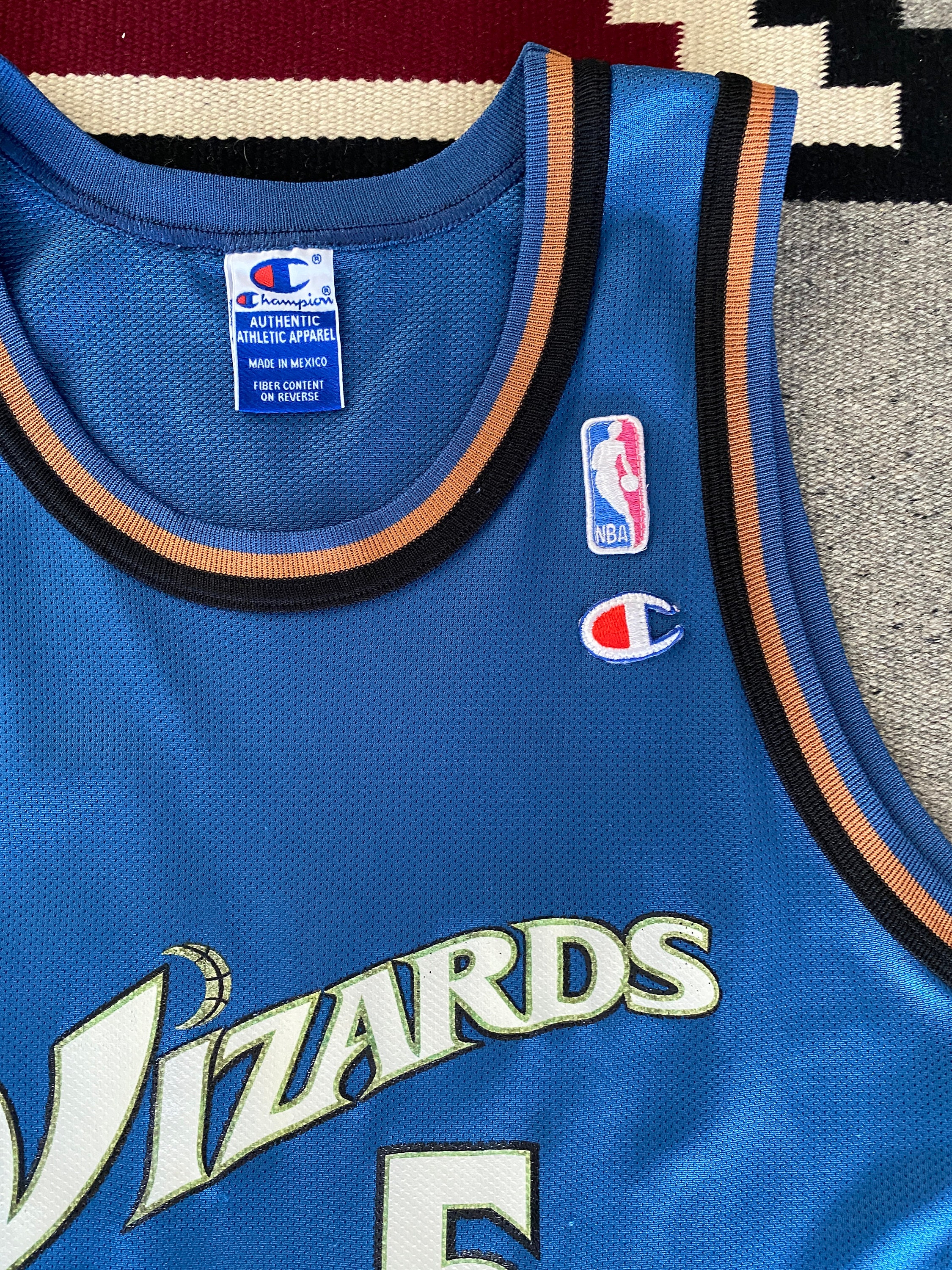 Vintage 90s Champion Washington Wizards Juwan Howard #5 NBA Jersey