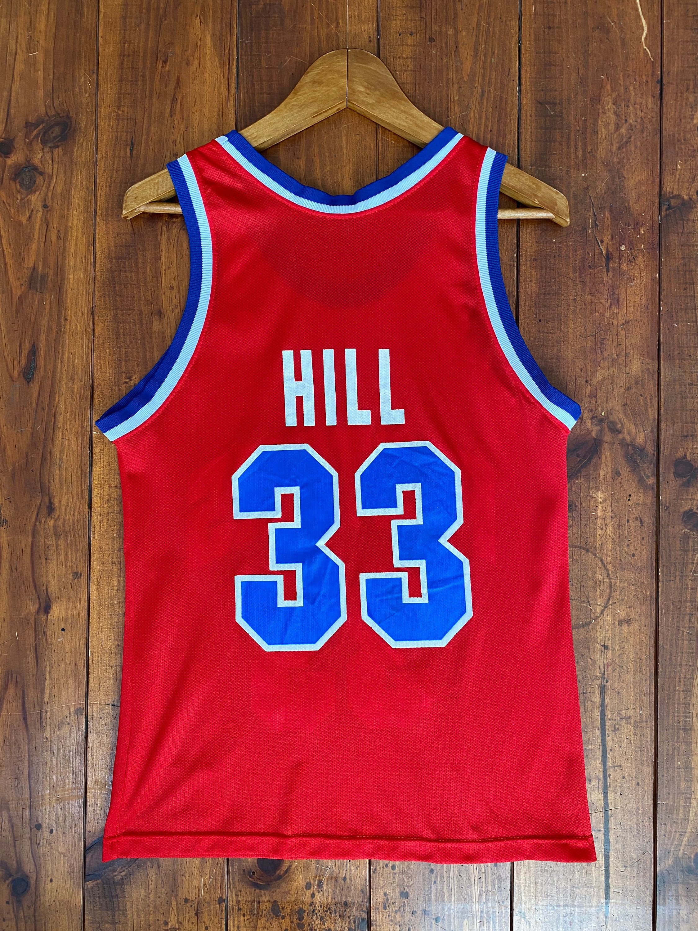 Size 36. #33 Hill Piston 90s Vintage NBA Jersey Made in USA