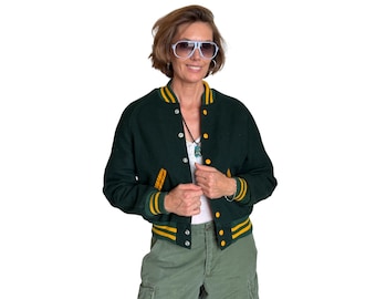 Vintage Empire Varsity Jacket M 70s Bomber Embroidered Blue - Etsy