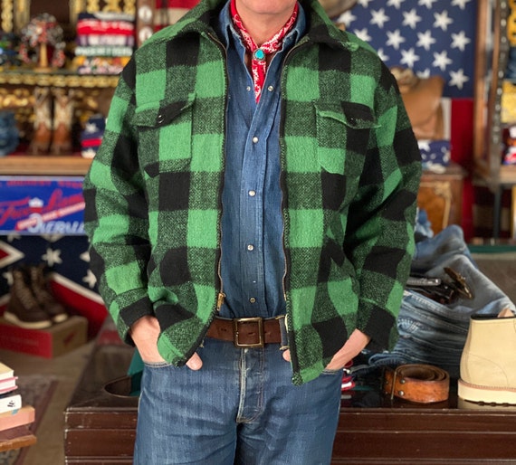 ジャケット・アウター unfil lambs-flannel double-breasted jkt Zip Front Vegan Cashmere Plaid Jacket with Drop Shoulder
