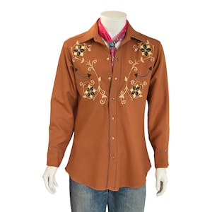 Size Med. Vintage 70’s embroidered H Bar C western shirt