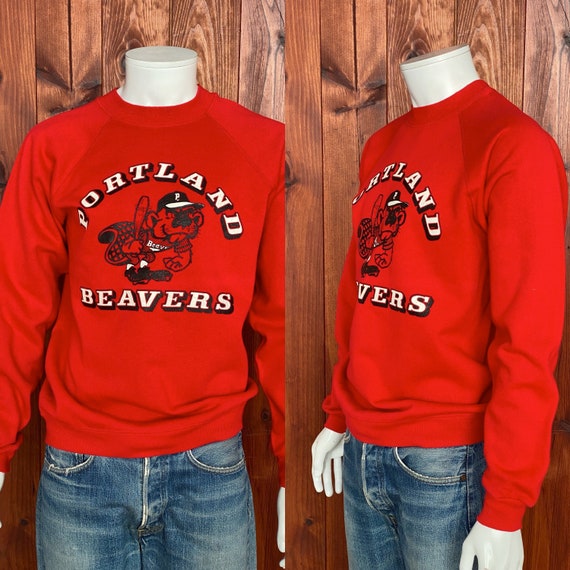 Vintage WOODLAND BEAVERS UNIVERSITY College Hoodie Football Sport Pullover Sweater main image 0