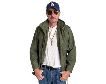 M65 フィールドジャケット ミリタリー アメリカ 米軍 オリーブグリーン 70s 米軍 U.S.ARMY M-65 パッチ付き フィールドジャケット オリーブ