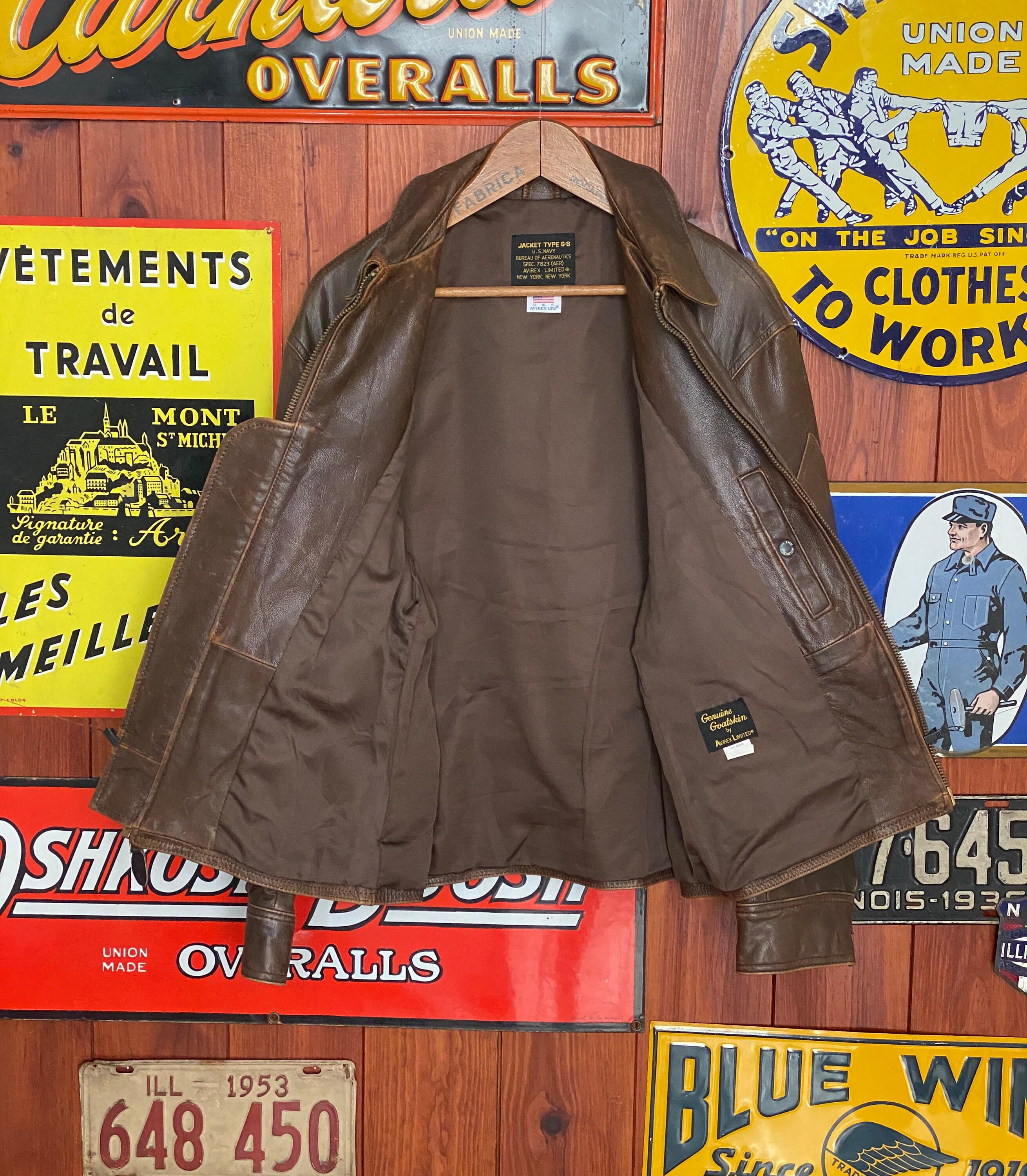 Size 44US / 54EU . Vintage G-8 Type Leather Jacket Made in USA by 